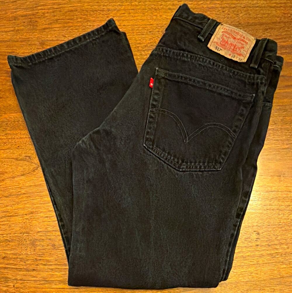 Levi's Black Bootcut Jeans Men Denim Vintage 90s Mexico 00517-0260